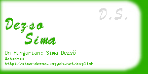 dezso sima business card