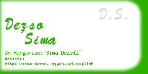 dezso sima business card